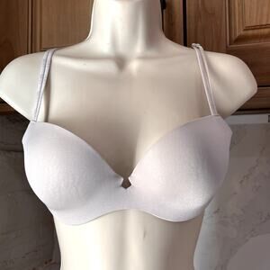 Victoria's Secret Very Sexy Padded Demi Bra 34D Gray Gold Hardware Double Strap